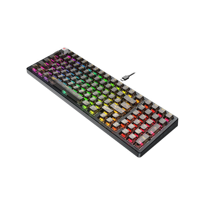 HAVIT KB489L TKLメカニカルキーボード（87キー付き）LEDレインボーバックライト付き